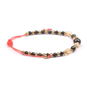 Bransoletka celebrytka czarny TURMALIN CYTRYN HEMATYT ochrona i energia